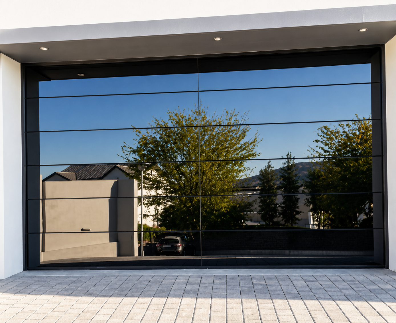 DK16 BlackMirror Aluminium Glass Garage Door